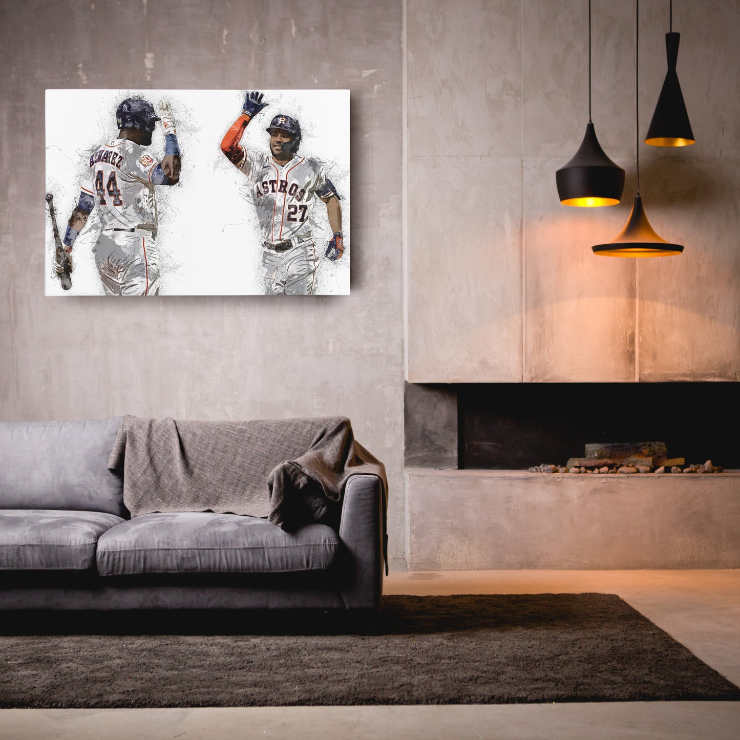 Yordan Alvarez & Jose Altuve Canvas Art – Houston Astros Wall Decor