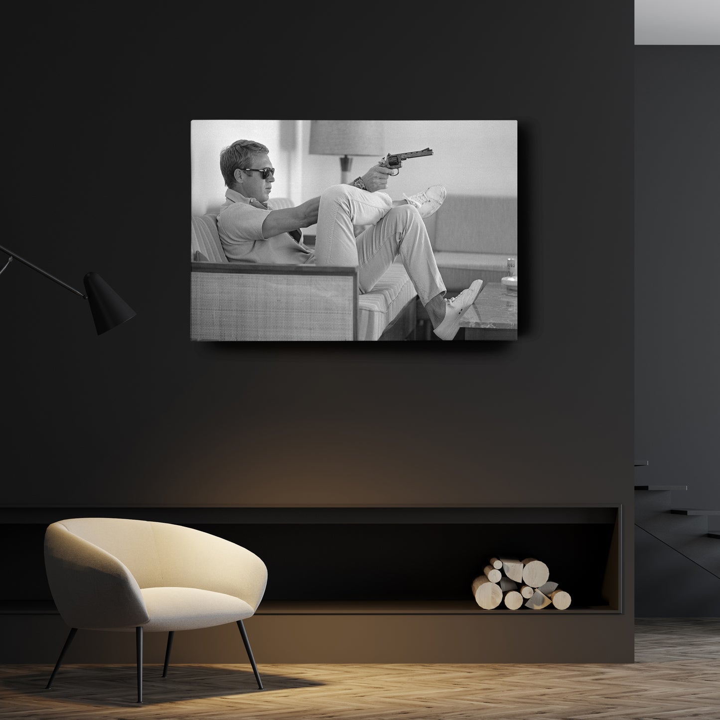 Steve McQueen's Revolver Canvas Art - Classic Movie Wall Decor Print