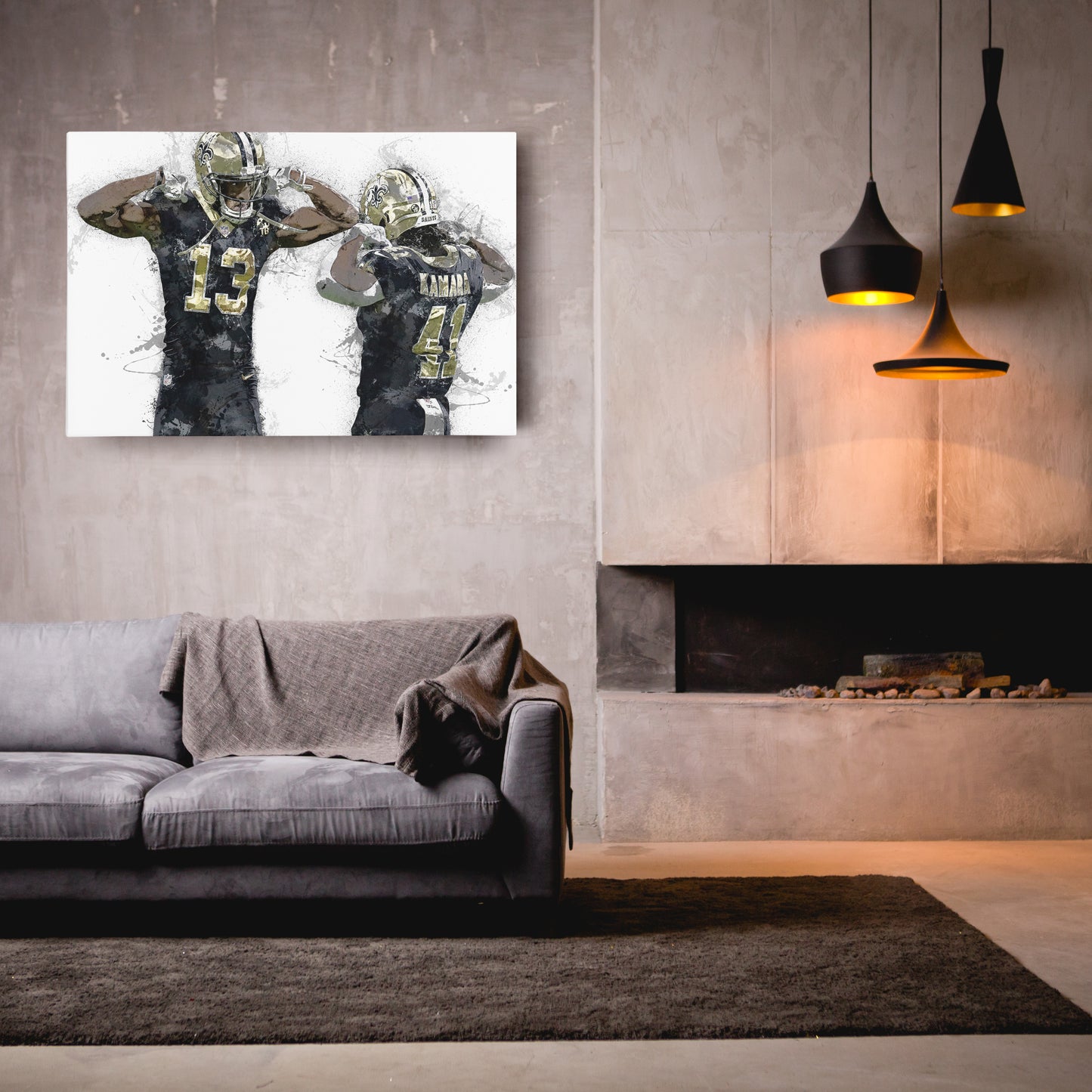 Michael Thomas & Alvin Kamara Canvas Art – New Orleans Saints Wall Decor