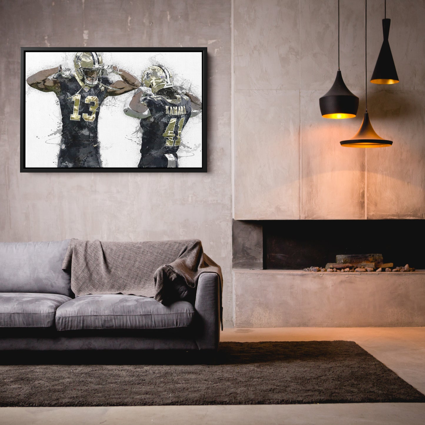 Michael Thomas & Alvin Kamara Canvas Art – New Orleans Saints Wall Decor