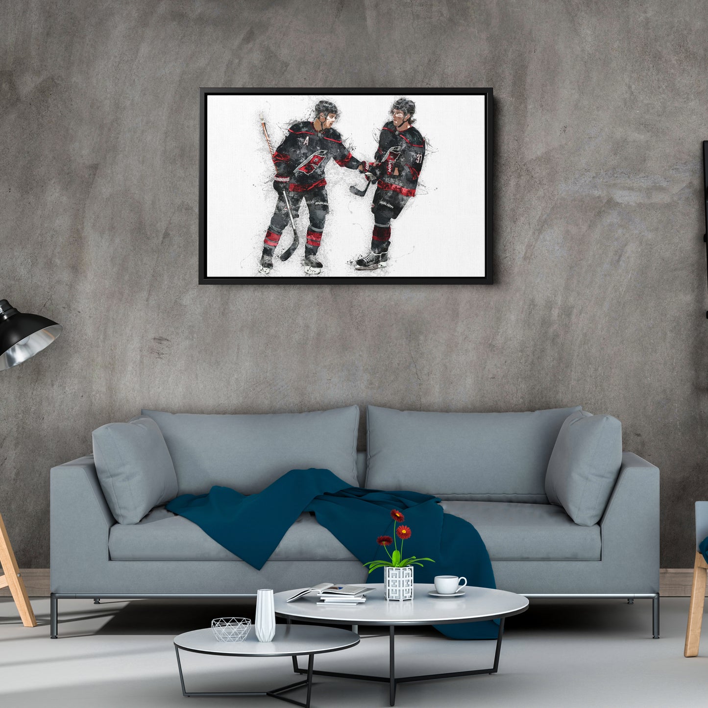 Sebastian Aho & Andrei Svechnikov Canvas Art – Carolina Hurricanes Wall Decor