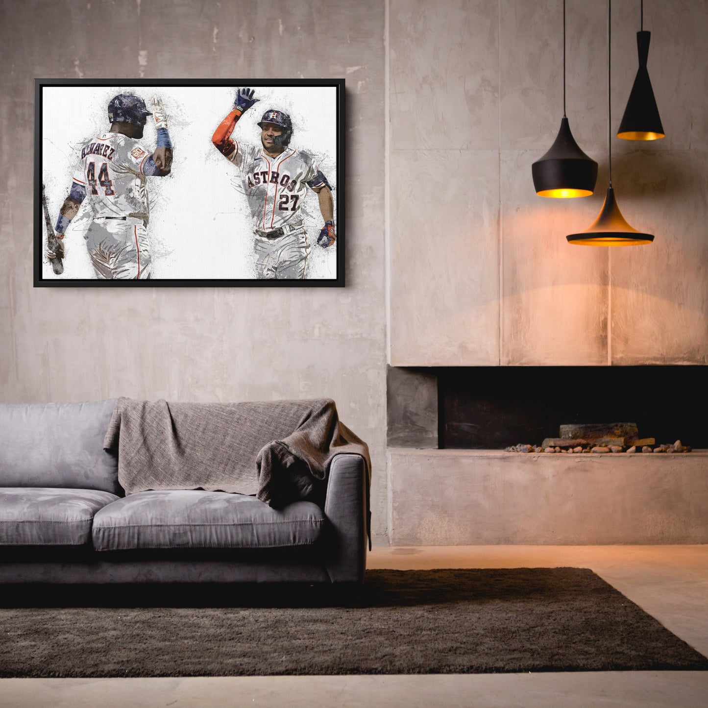 Yordan Alvarez & Jose Altuve Canvas Art – Houston Astros Wall Decor