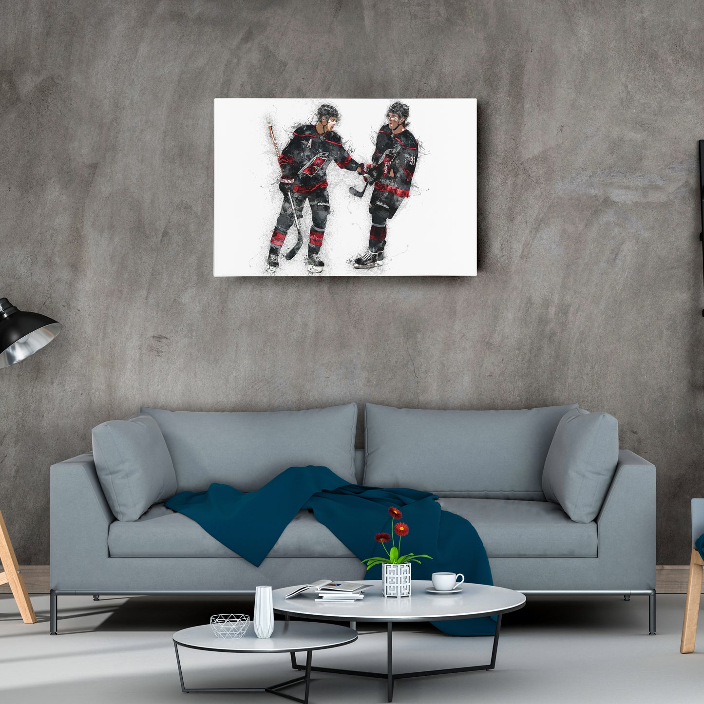Sebastian Aho & Andrei Svechnikov Canvas Art – Carolina Hurricanes Wall Decor