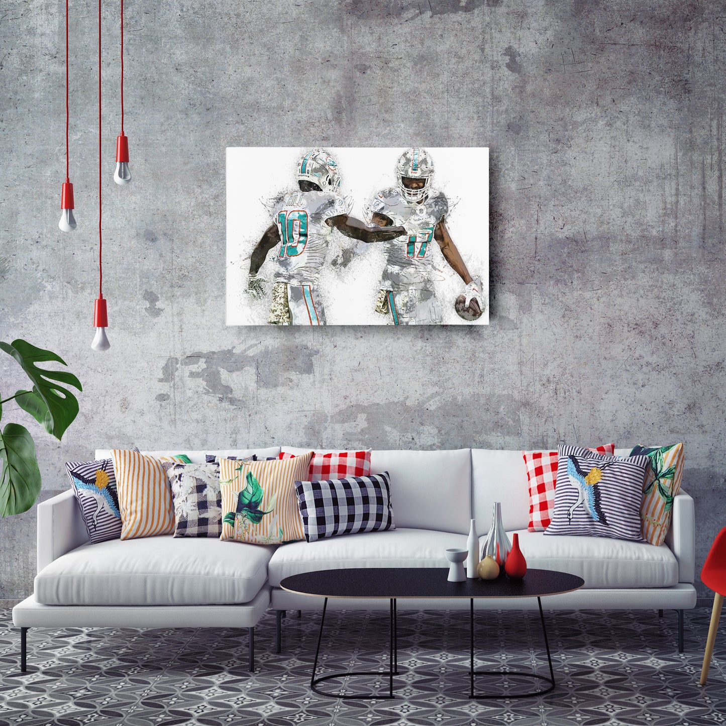 Tyreek Hill & Jaylen Waddle Canvas Art – Miami Dolphins Wall Decor