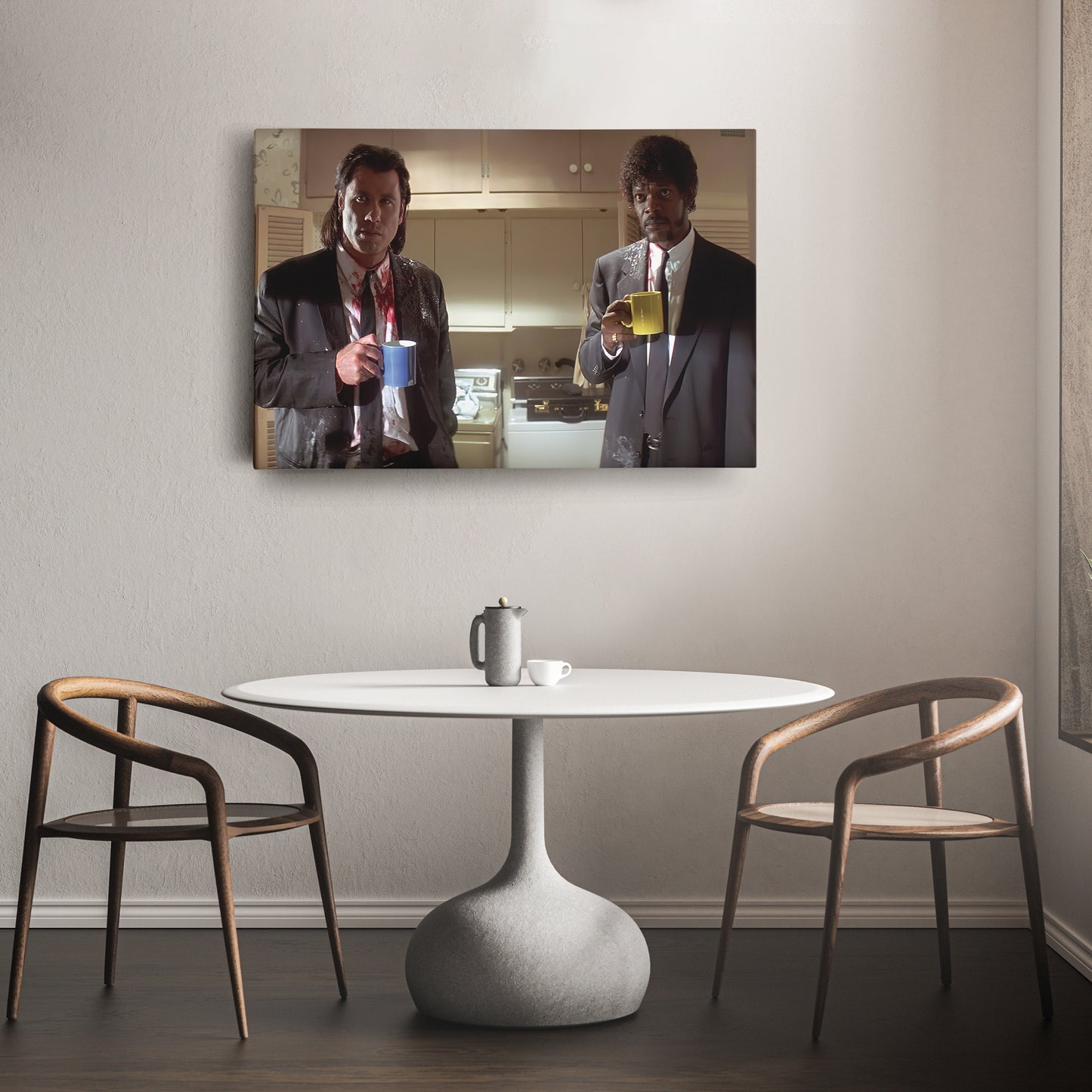 Pulp Fiction Coffee Scene Canvas – Tarantino Movie Wall Art