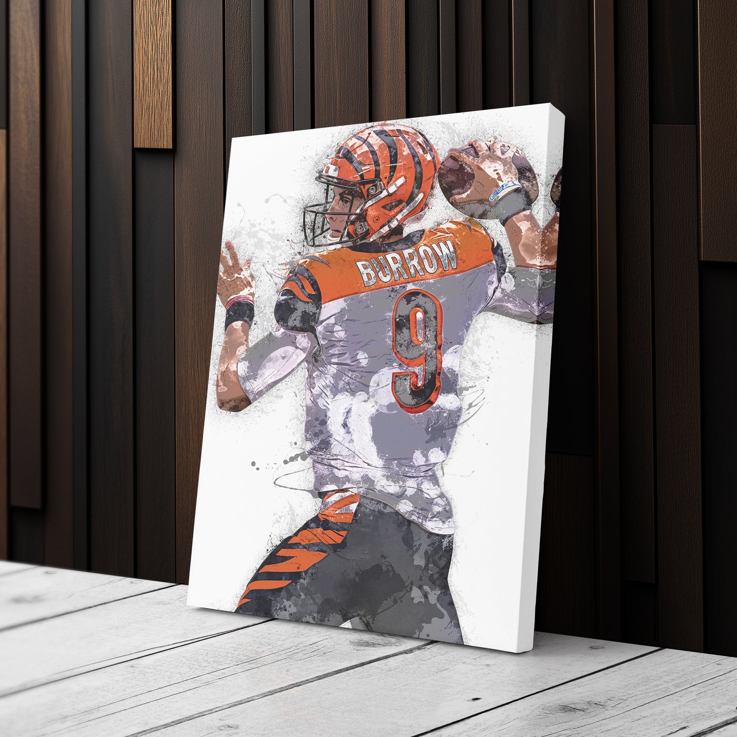 Joe Burrow Bengals Canvas Art – Cincinnati Bengals Wall Decor