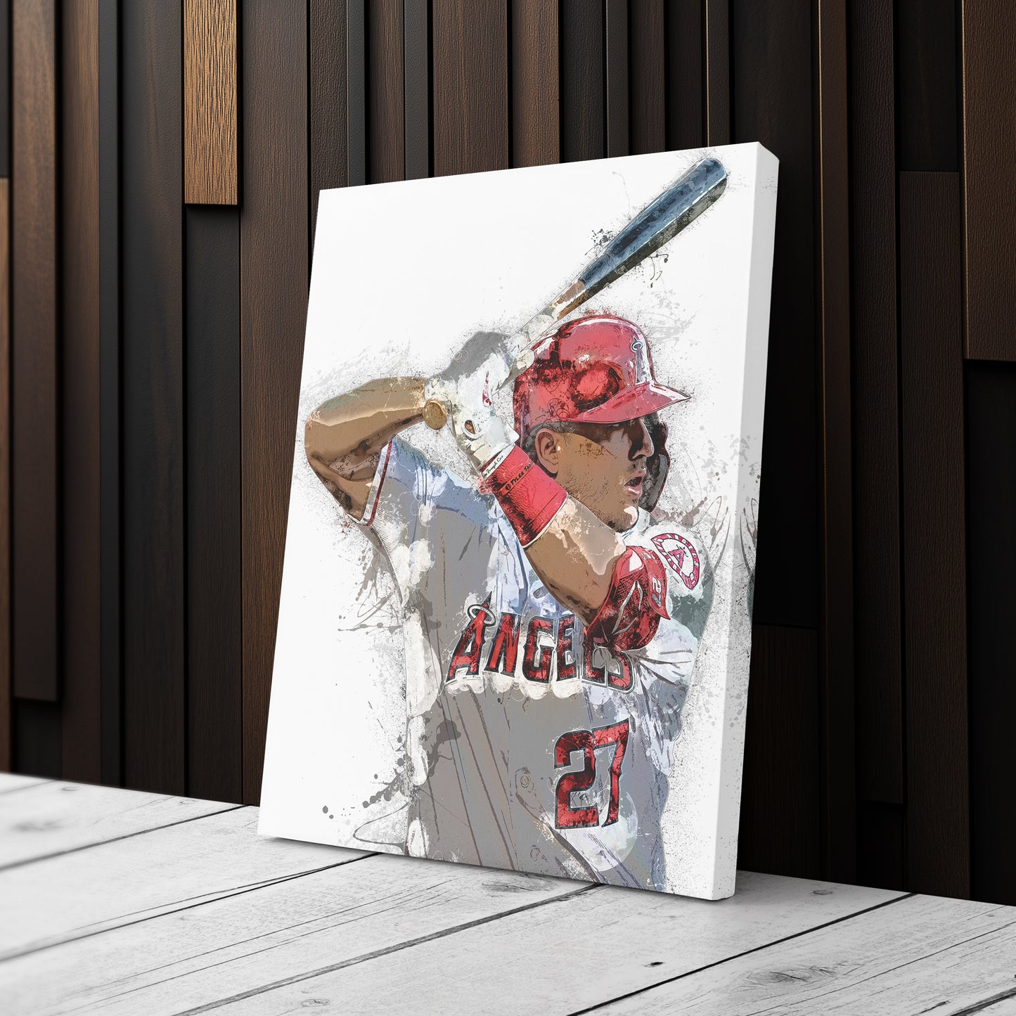 Mike Trout Canvas Art – Los Angeles Angels Wall Decor