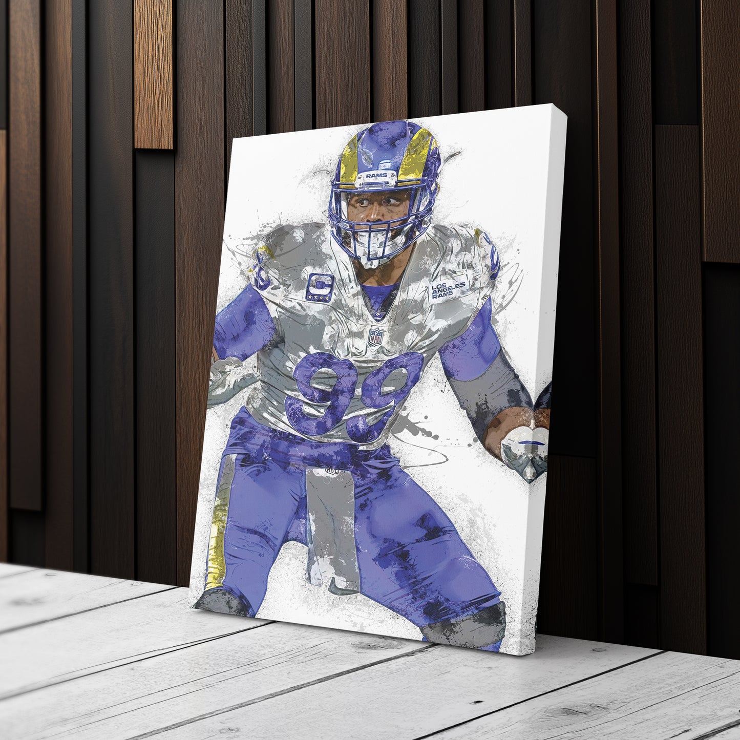 Aaron Donald Canvas Art – Los Angeles Rams Wall Decor
