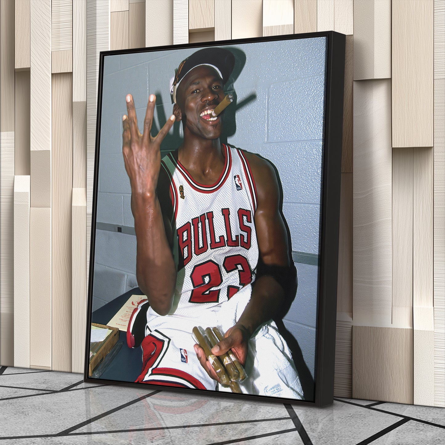 Michael Jordan Smoking Canvas – Chicago Bulls Wall Art Home Decor