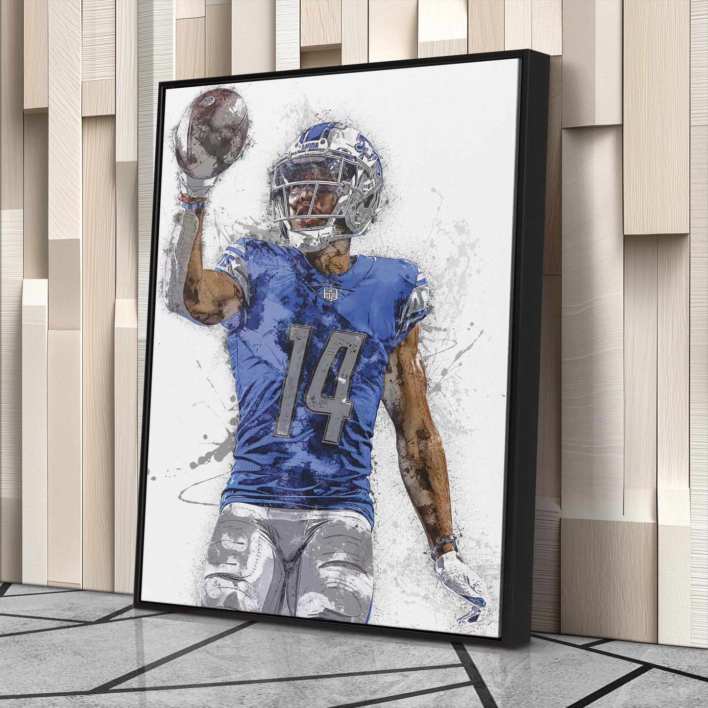 Amon-Ra St. Brown Canvas Art – Detroit Lions Wall Decor