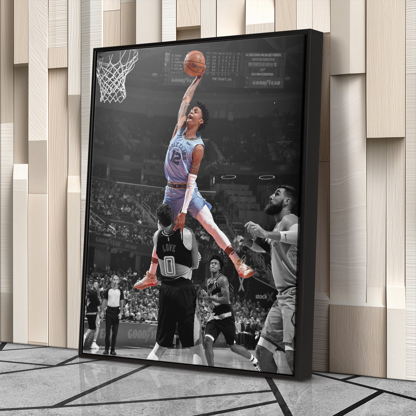 Ja Morant Canvas Art – Dunk on Kevin Love Wall Decor