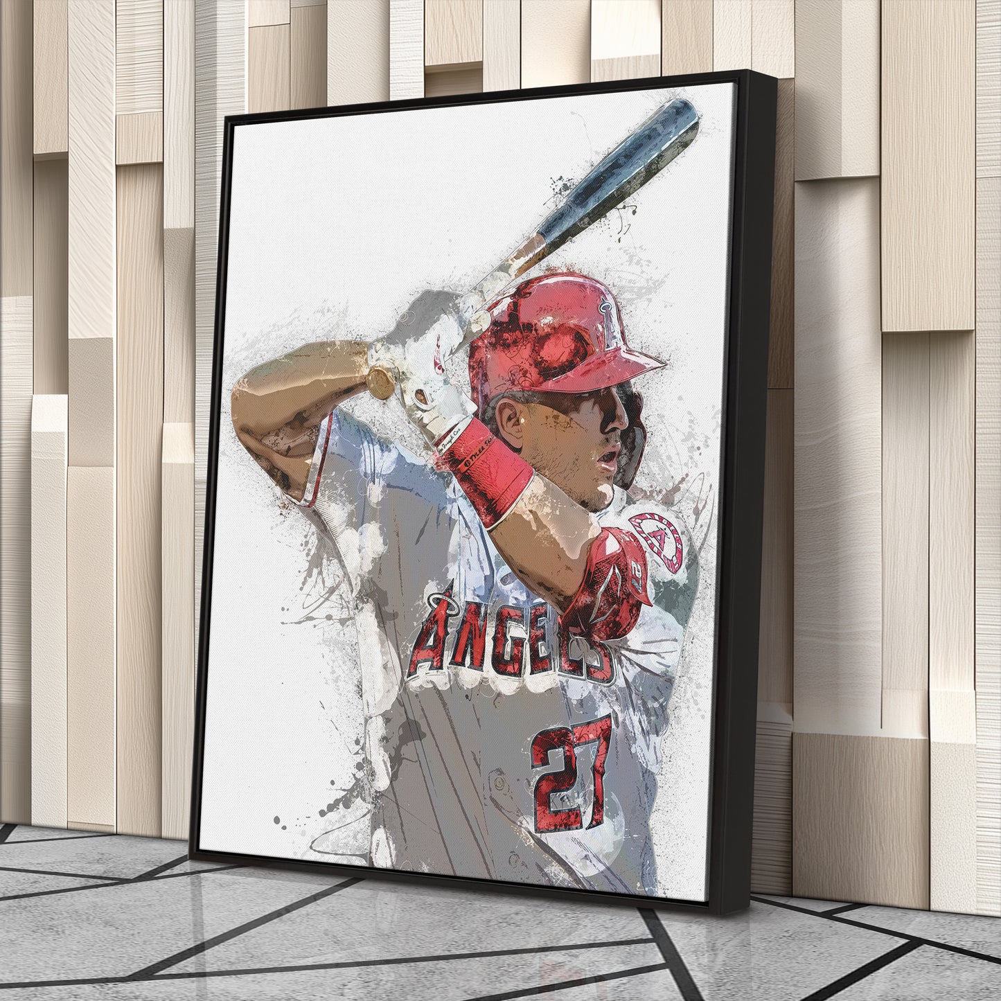 Mike Trout Canvas Art – Los Angeles Angels Wall Decor