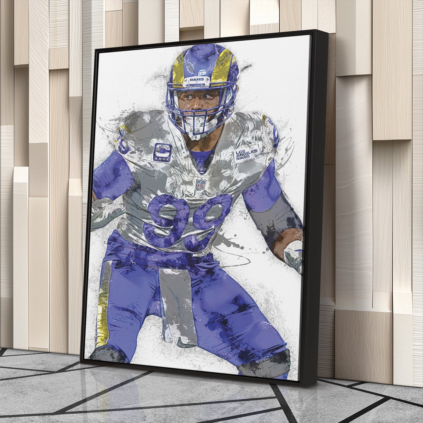 Aaron Donald Canvas Art – Los Angeles Rams Wall Decor