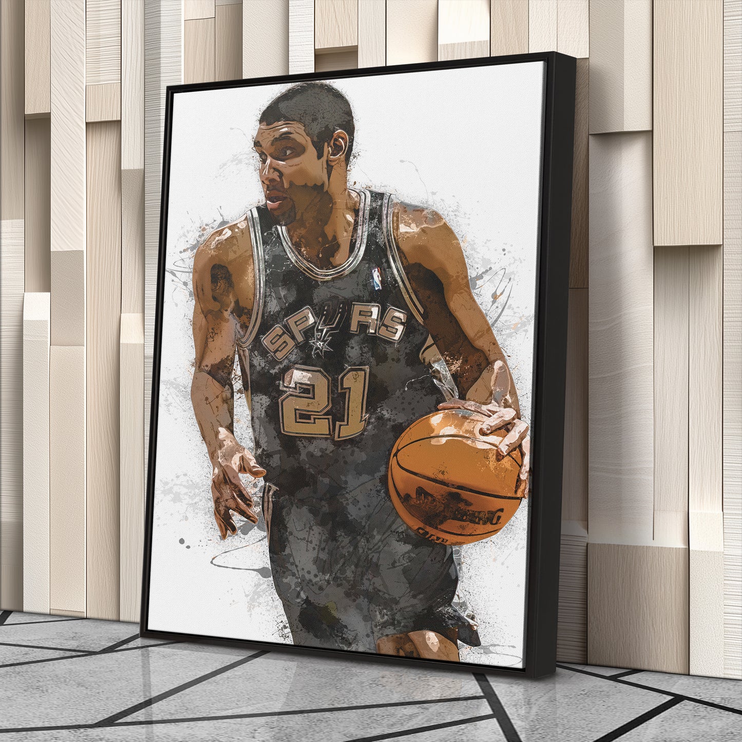Tim Duncan Canvas Art – San Antonio Spurs Wall Decor