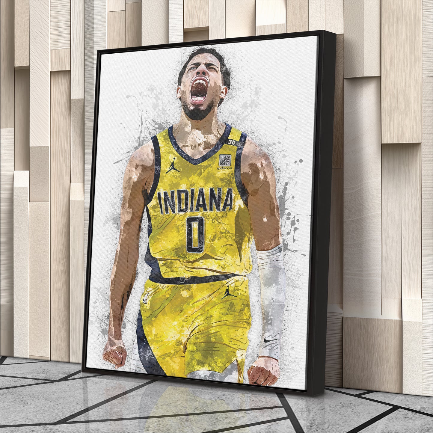 Tyrese Haliburton Canvas Art – Indiana Pacers Wall Decor