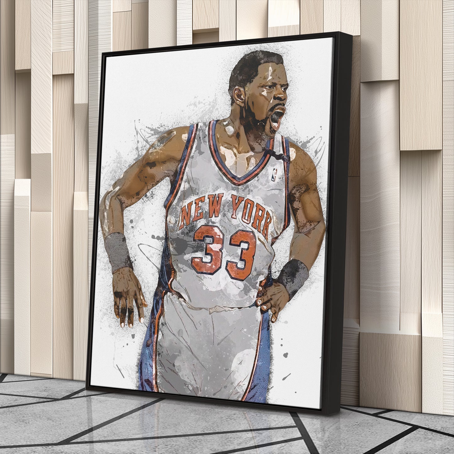 Patrick Ewing Canvas Art – New York Knicks Wall Decor
