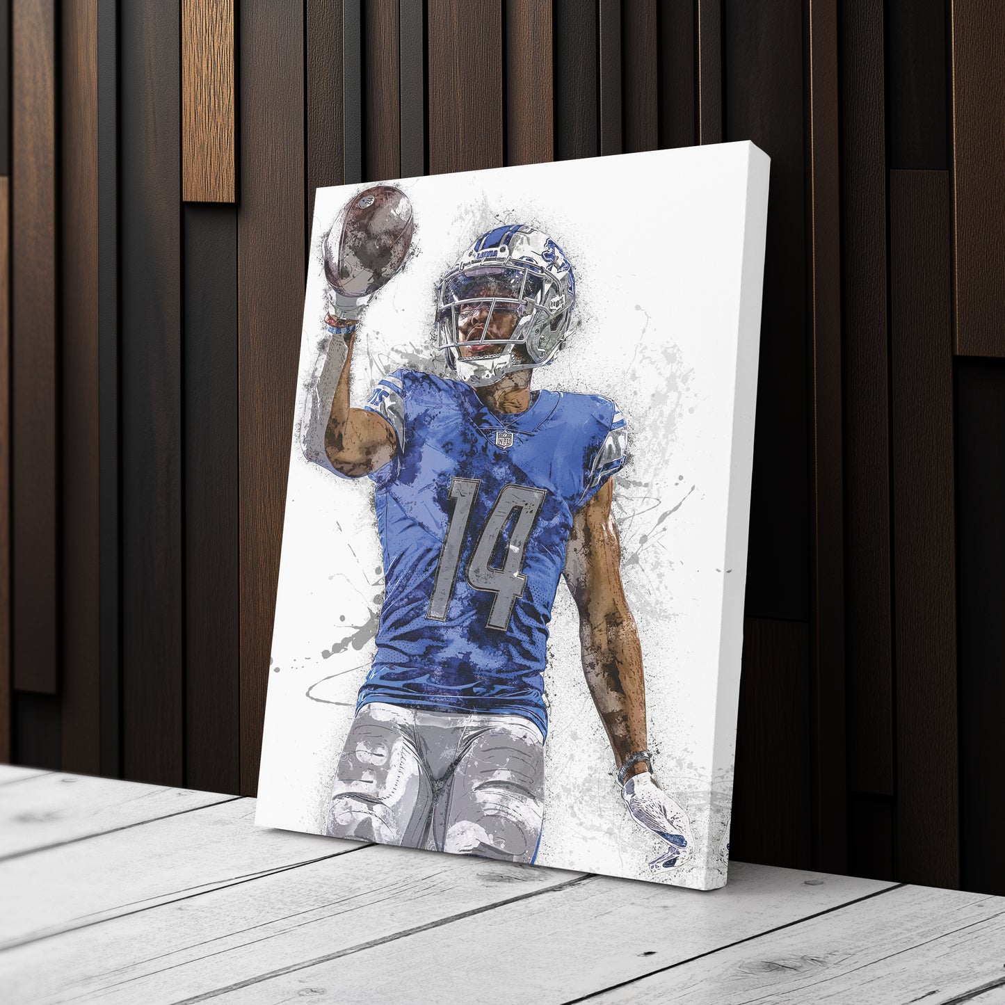 Amon-Ra St. Brown Canvas Art – Detroit Lions Wall Decor