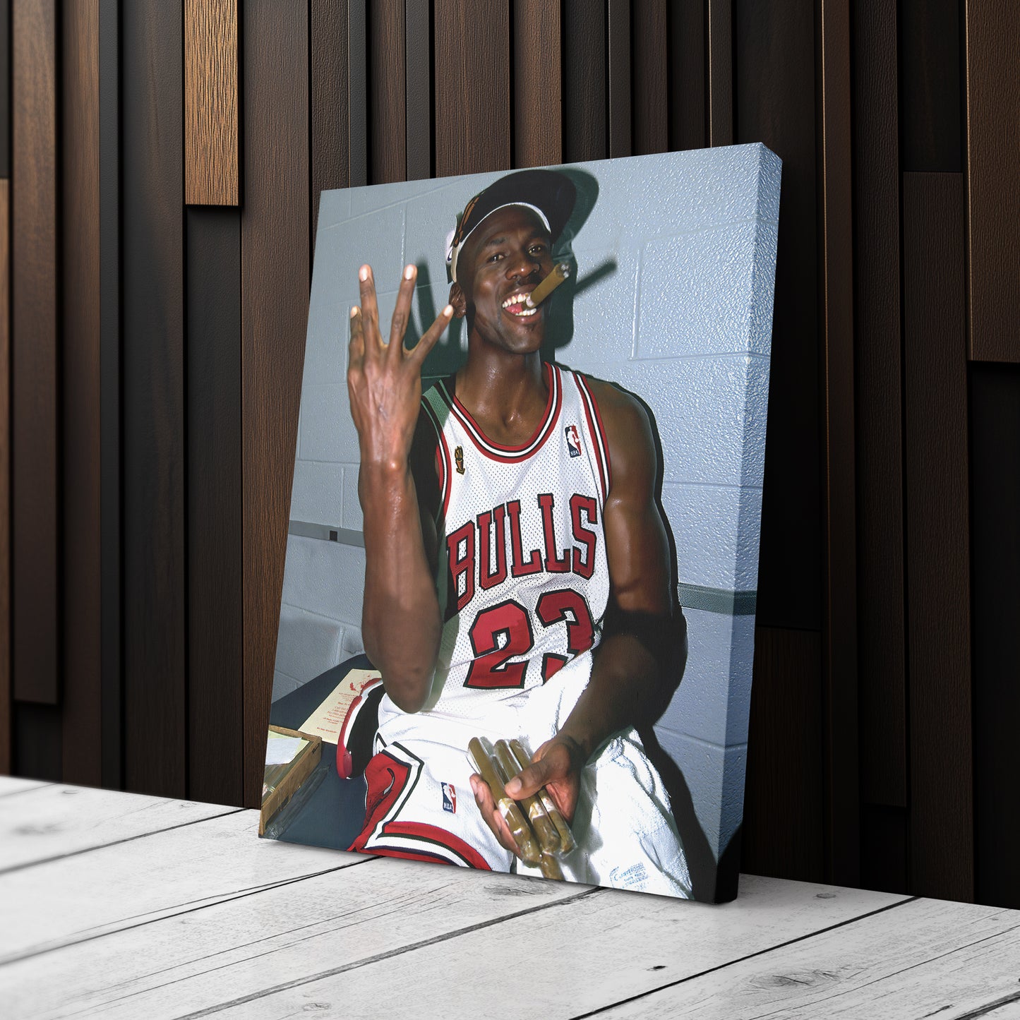 Michael Jordan Smoking Canvas – Chicago Bulls Wall Art Home Decor