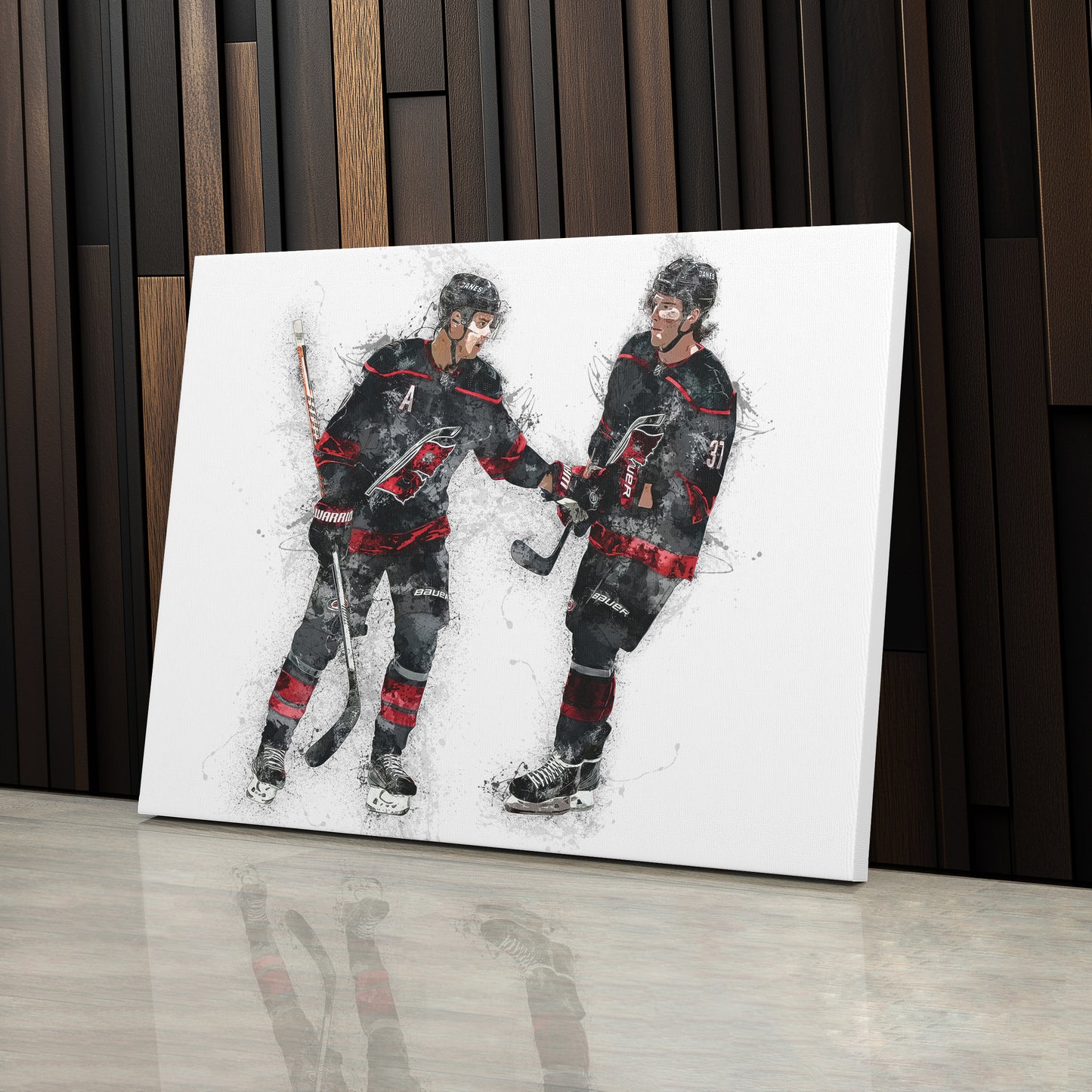 Sebastian Aho & Andrei Svechnikov Canvas Art – Carolina Hurricanes Wall Decor