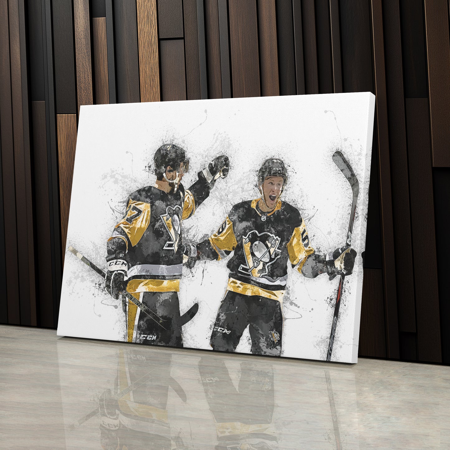 Sidney Crosby & Jake Guentzel Canvas Art – Pittsburgh Penguins Wall Decor