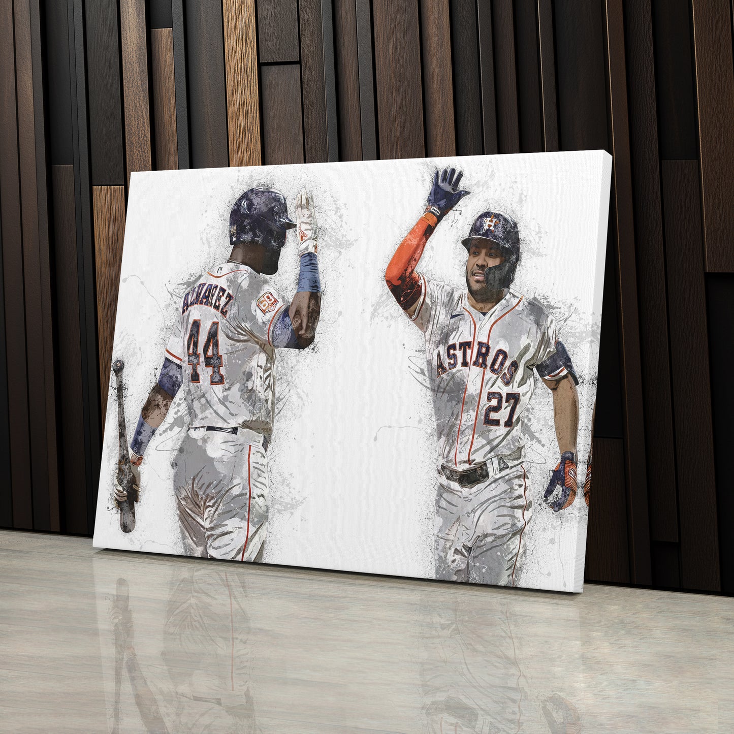 Yordan Alvarez & Jose Altuve Canvas Art – Houston Astros Wall Decor