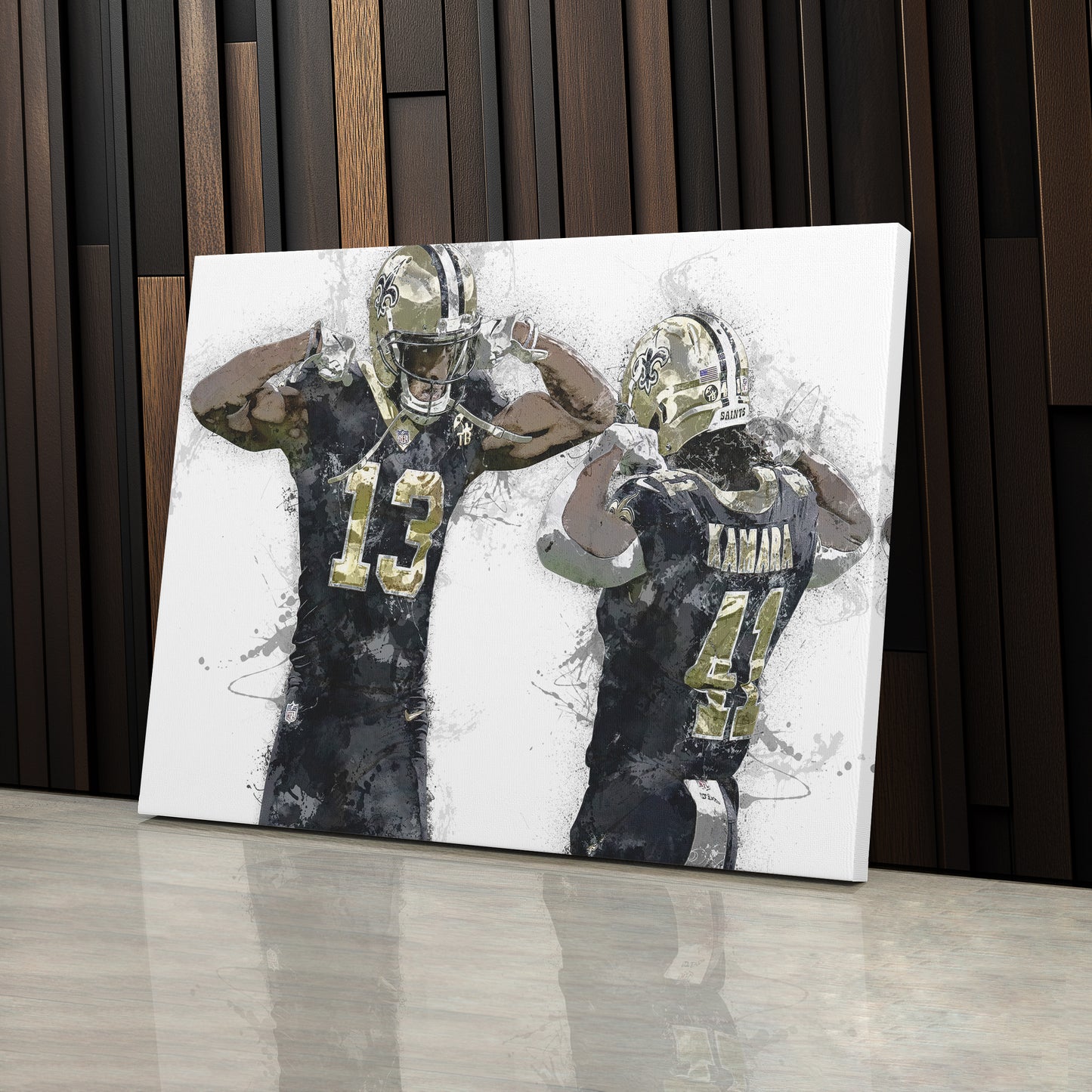 Michael Thomas & Alvin Kamara Canvas Art – New Orleans Saints Wall Decor