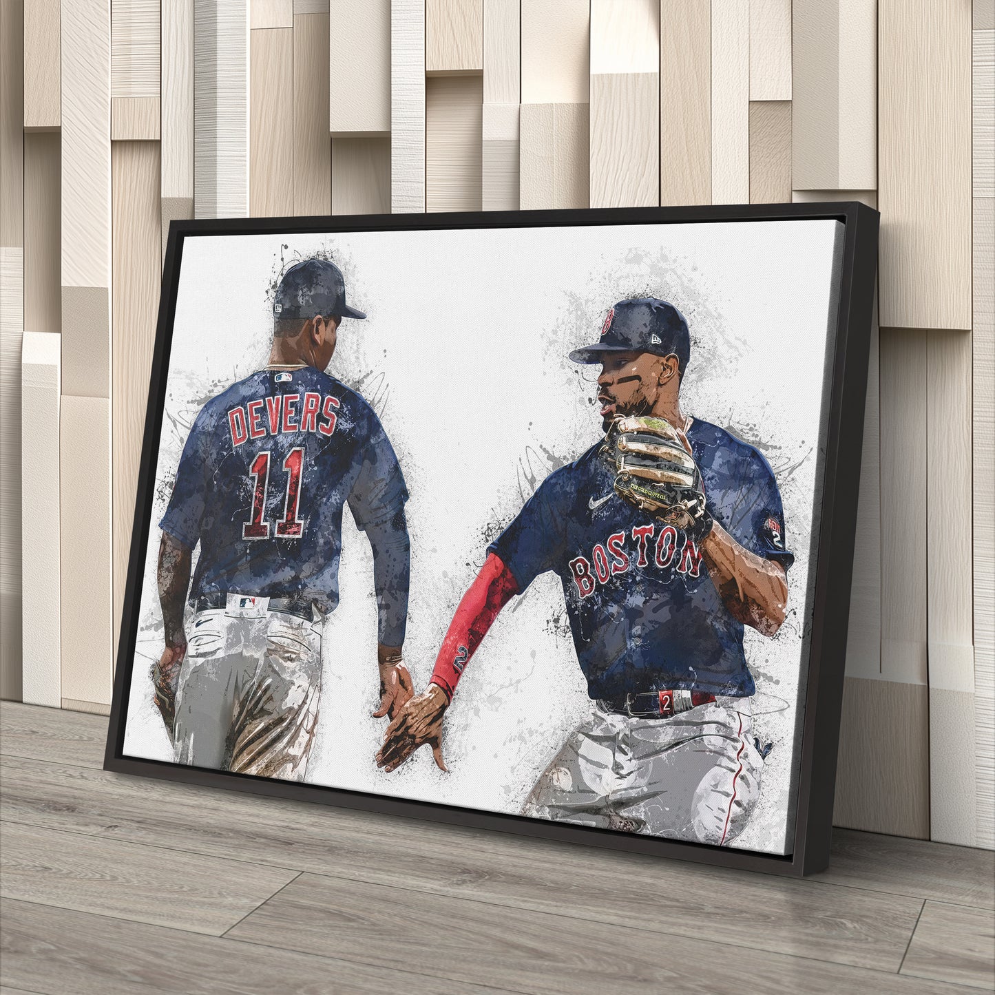 Rafael Devers & Xander Bogaerts Canvas Art – Boston Red Sox Wall Decor