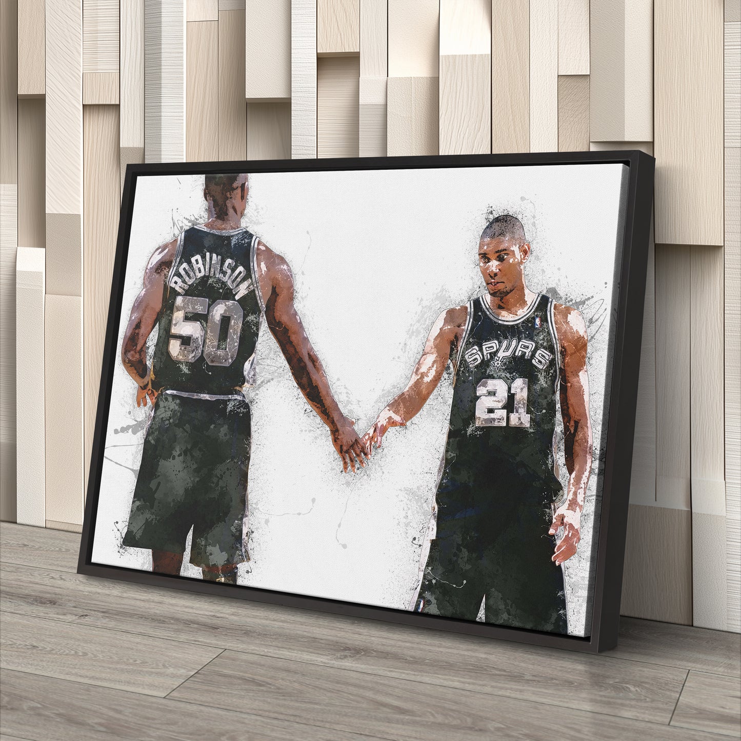 Tim Duncan & David Robinson Canvas Art – San Antonio Spurs Wall Decor