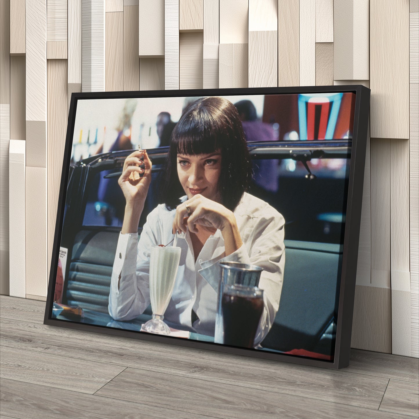 Pulp Fiction Canvas – Uma Thurman Mia Wallace Milkshake Movie Wall Art