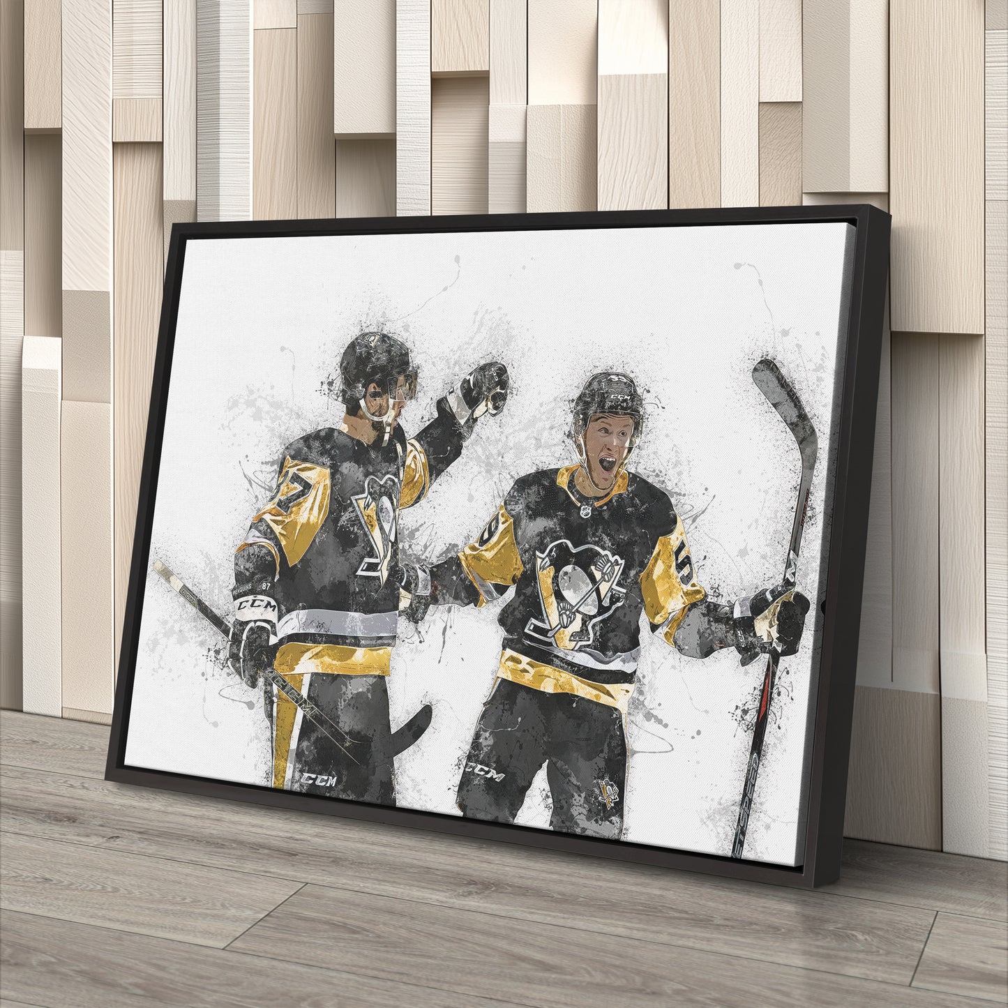 Sidney Crosby & Jake Guentzel Canvas Art – Pittsburgh Penguins Wall Decor
