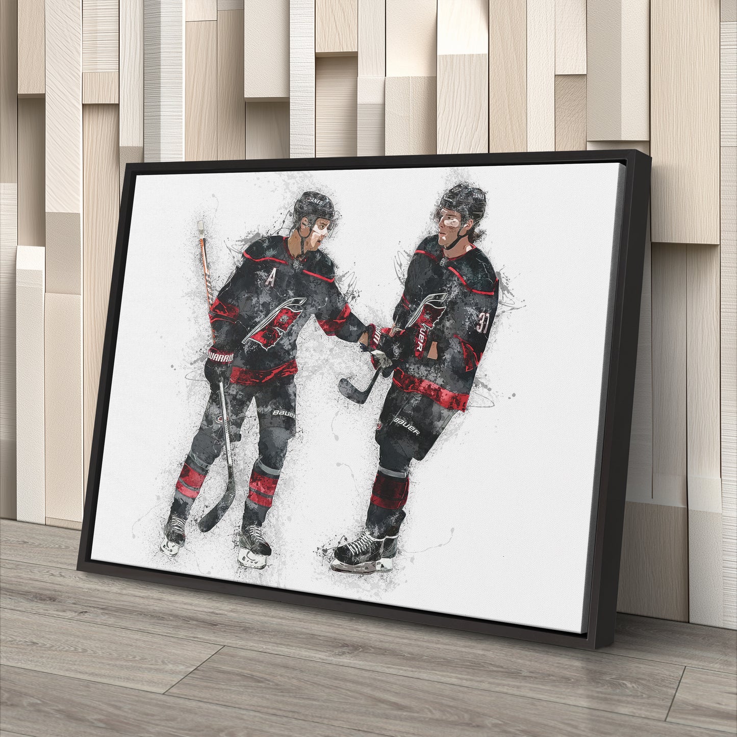 Sebastian Aho & Andrei Svechnikov Canvas Art – Carolina Hurricanes Wall Decor