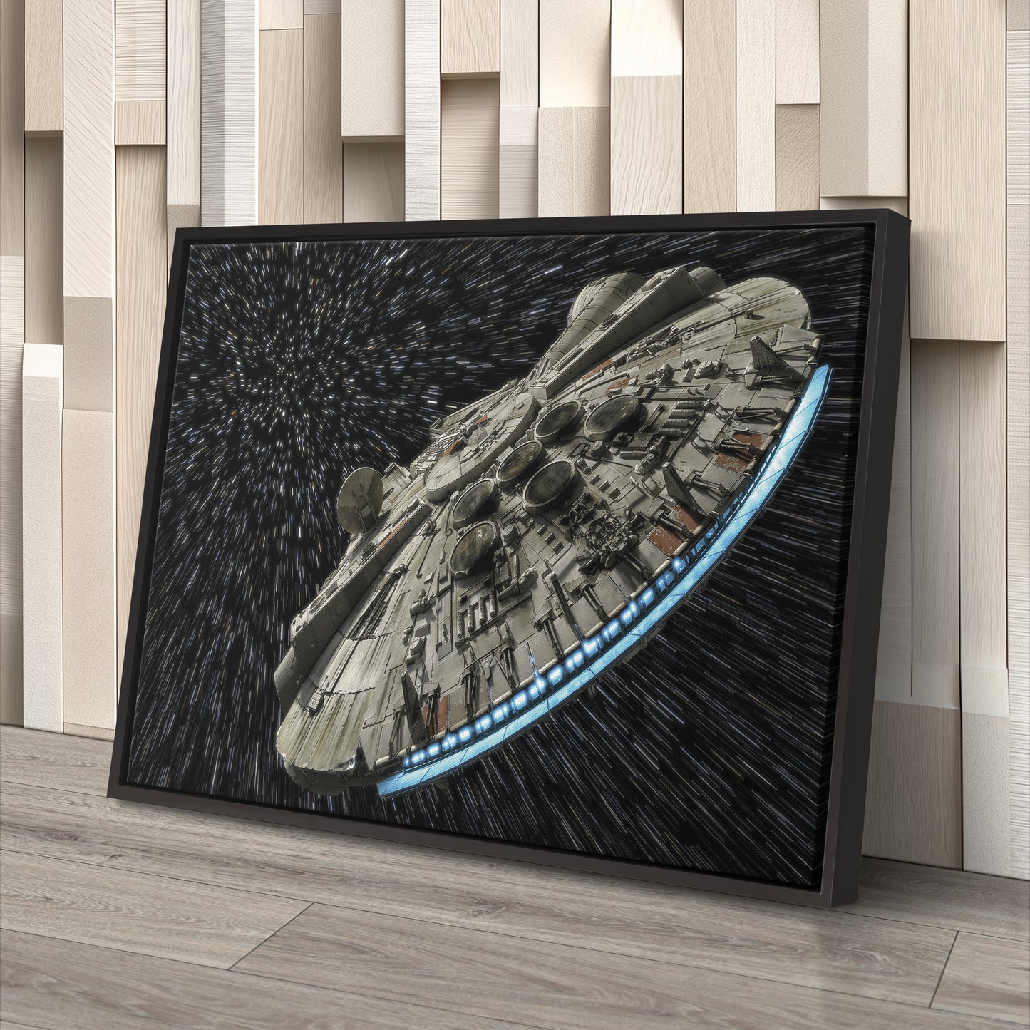 Millennium Falcon Canvas Art - Star Wars Wall Decor Framed Print