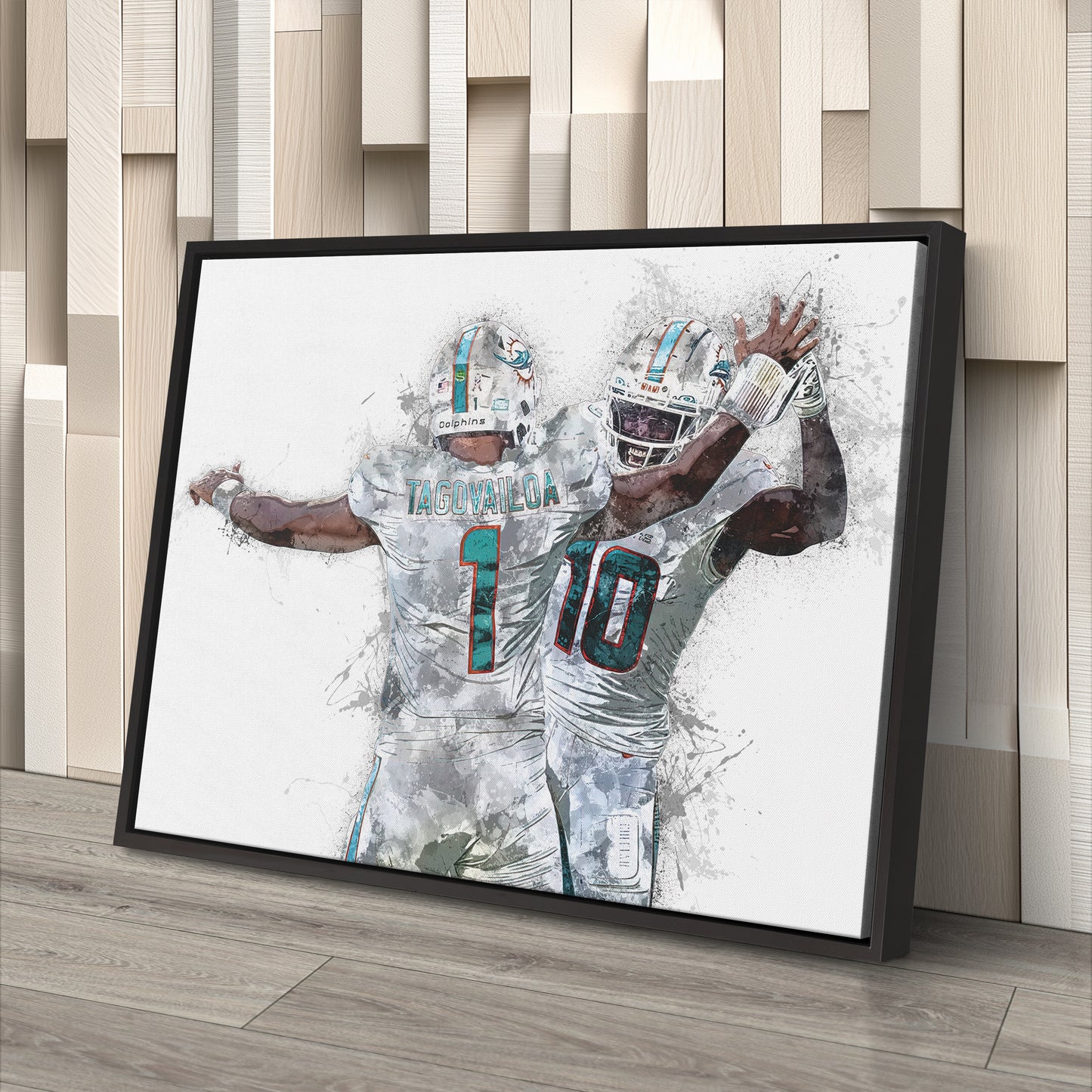 Tua Tagovailoa & Tyreek Hill Canvas Art – Miami Dolphins Wall Decor