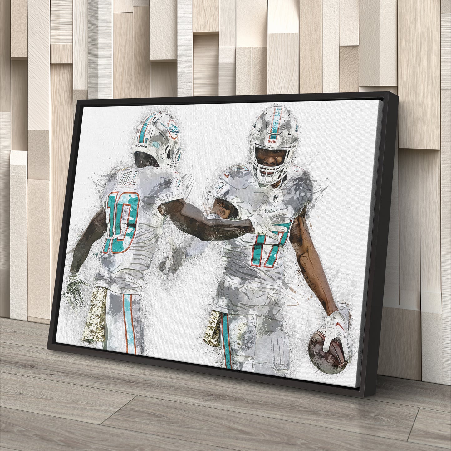 Tyreek Hill & Jaylen Waddle Canvas Art – Miami Dolphins Wall Decor