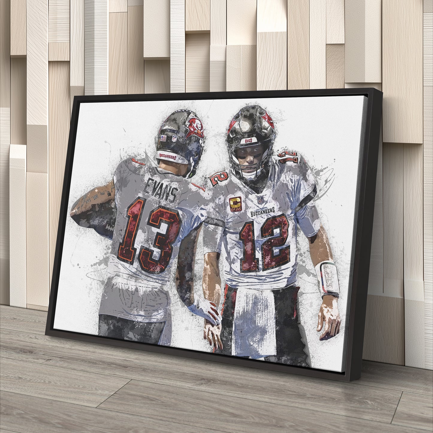 Mike Evans & Tom Brady Canvas Art – Tampa Bay Buccaneers Wall Decor