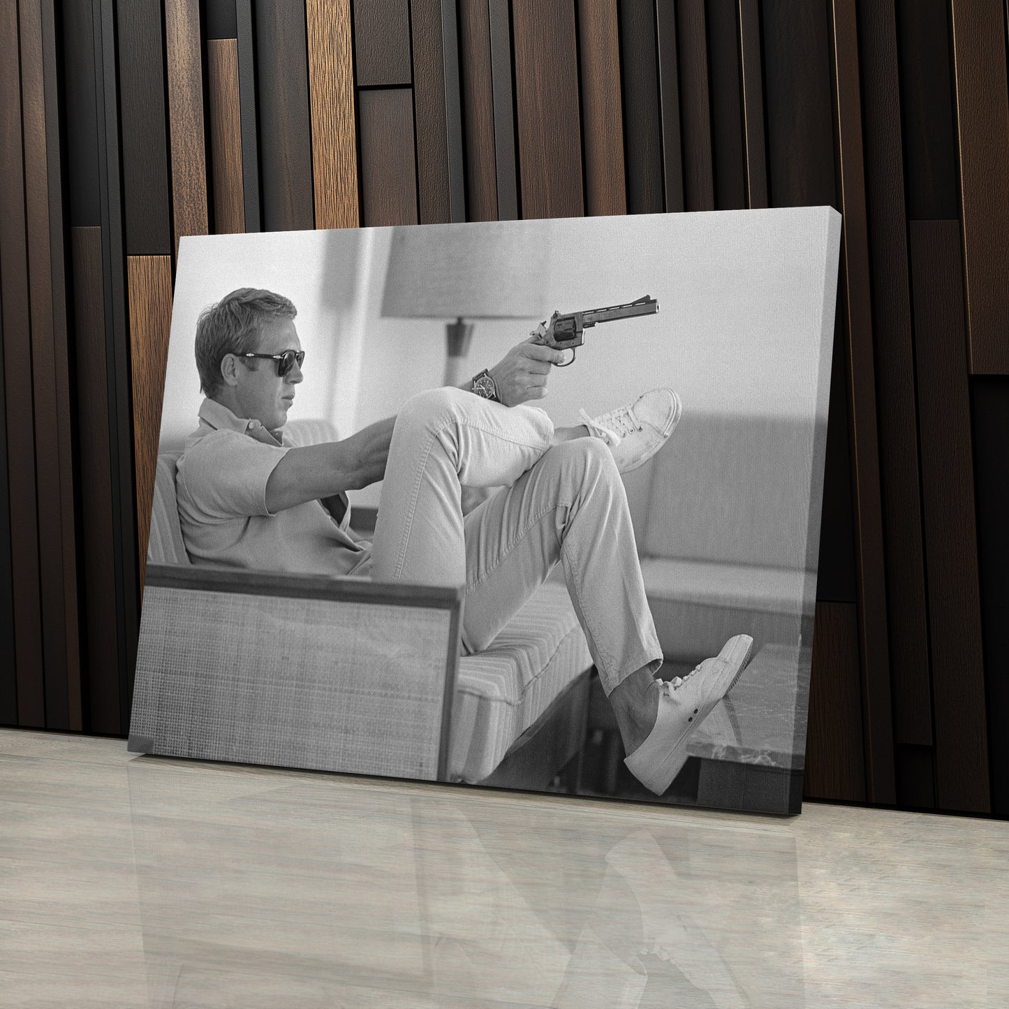 Steve McQueen's Revolver Canvas Art - Classic Movie Wall Decor Print