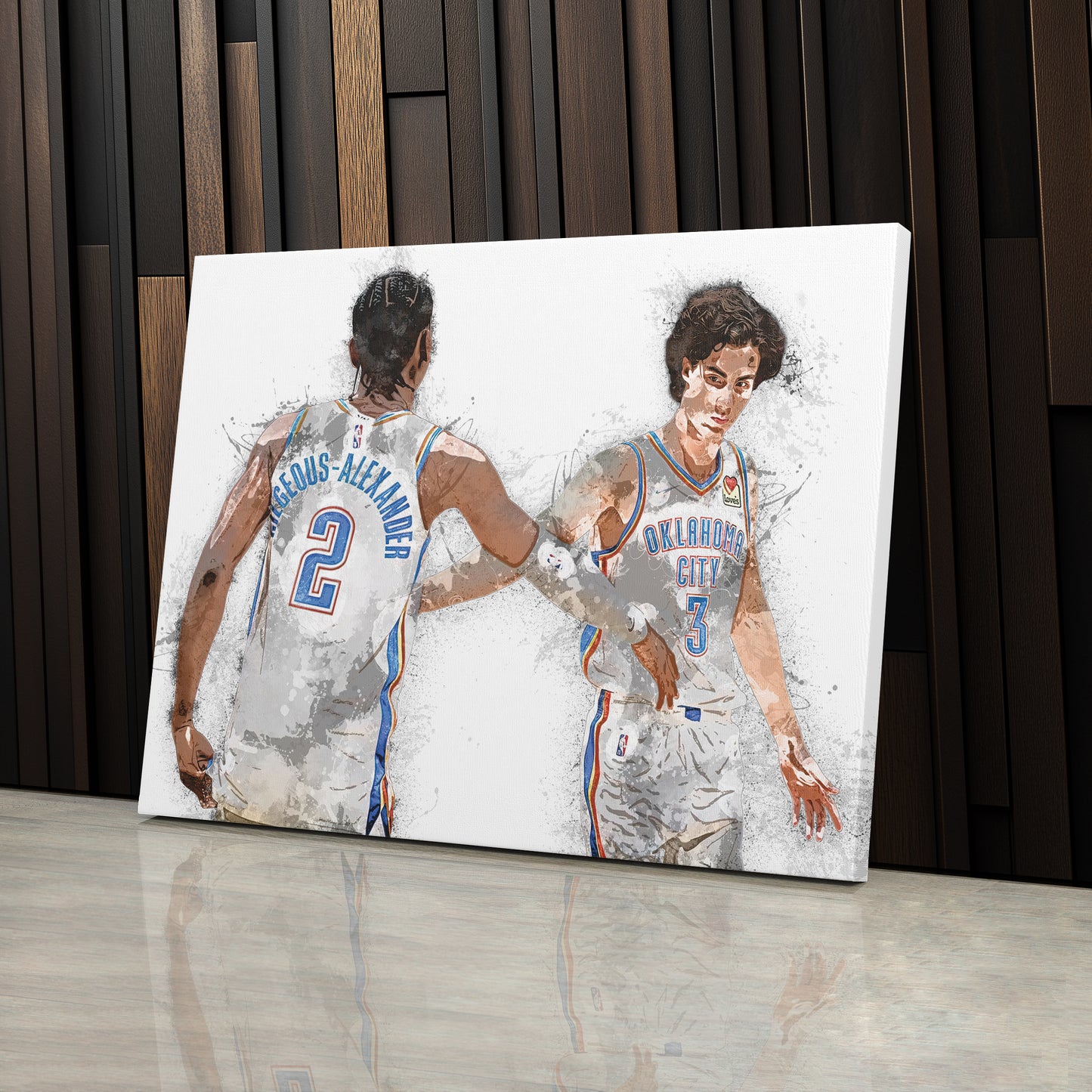 Shai Gilgeous-Alexander & Josh Giddey Canvas Art – Oklahoma City Thunder Wall Decor