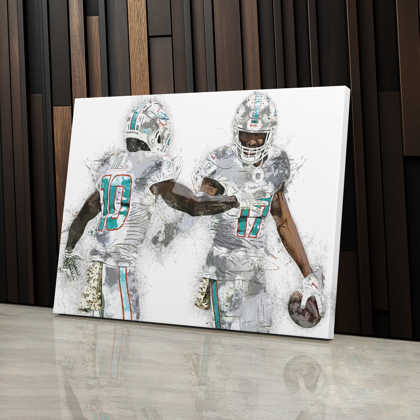 Tyreek Hill & Jaylen Waddle Canvas Art – Miami Dolphins Wall Decor