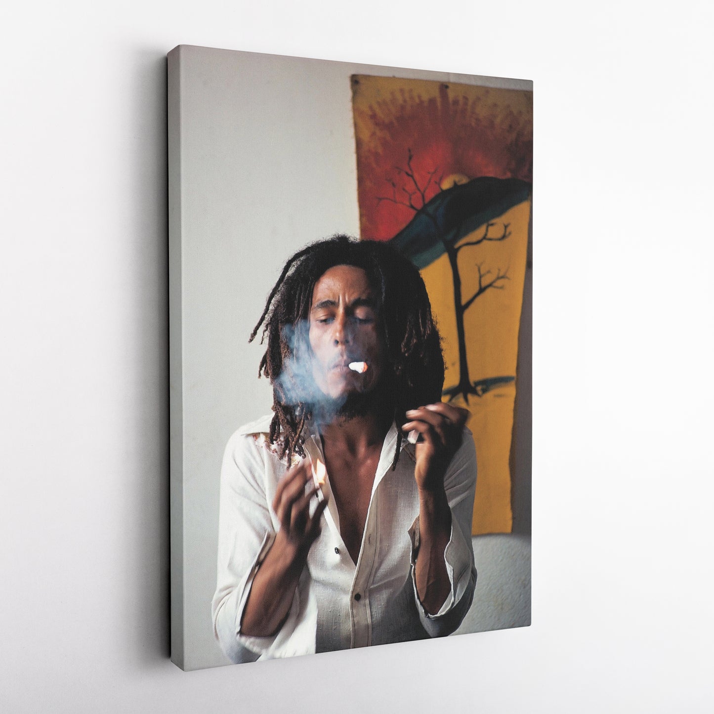 Bob Marley Smoking Canvas – Reggae Wall Art for Home Decor