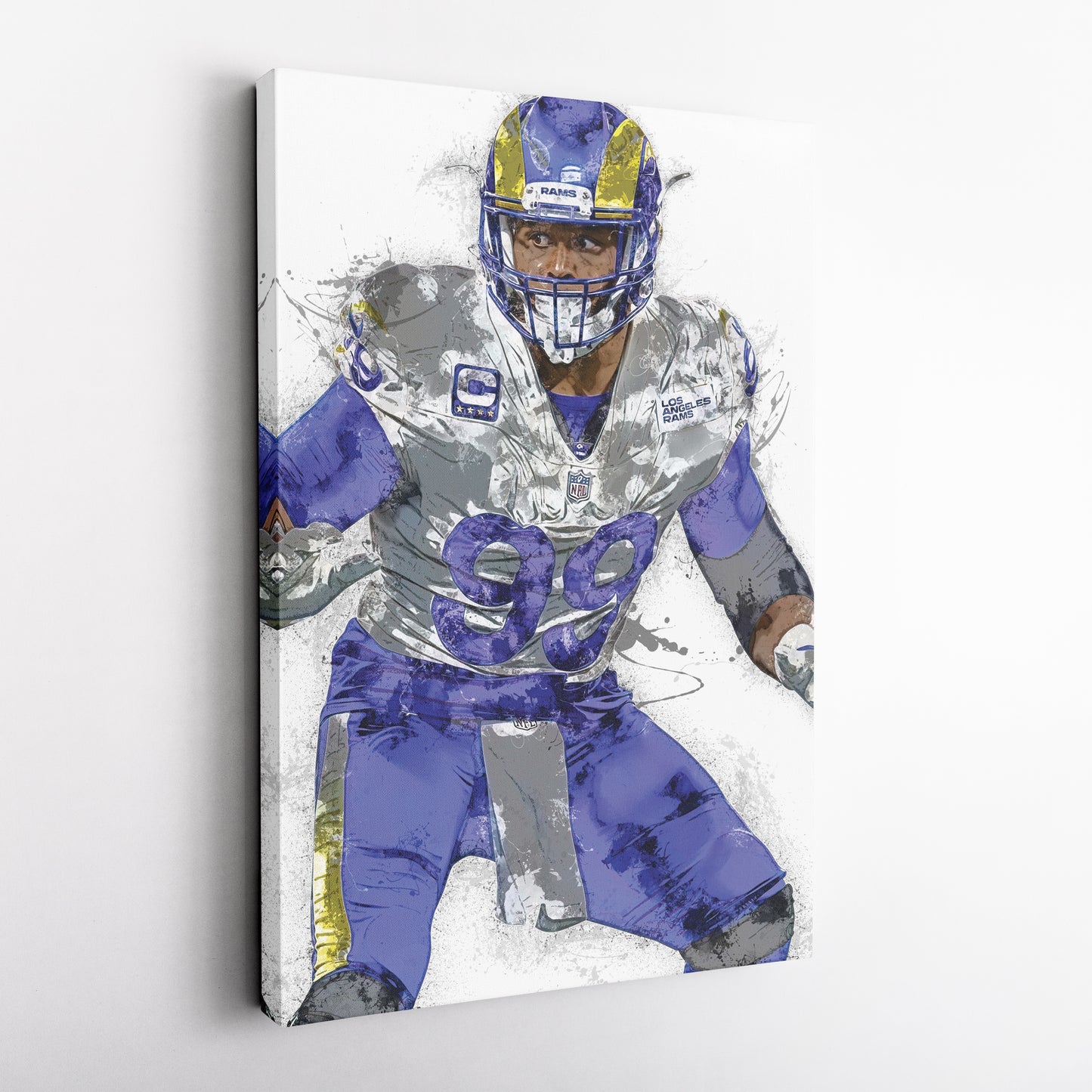 Aaron Donald Canvas Art – Los Angeles Rams Wall Decor