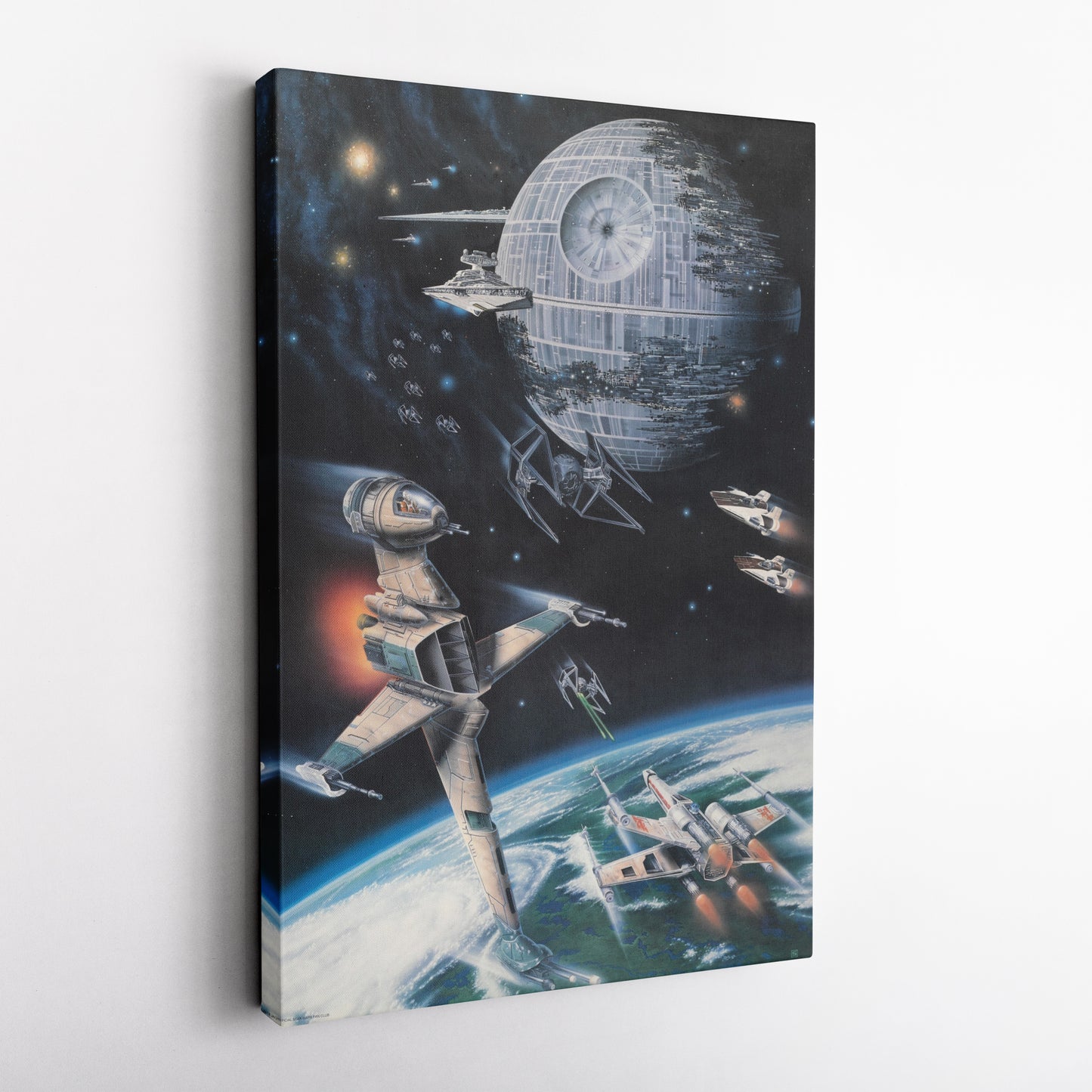 Death Star, Star Destroyer, Battle, TIE Interceptor Canvas Wall Art Decor - Star Wars Epic Art