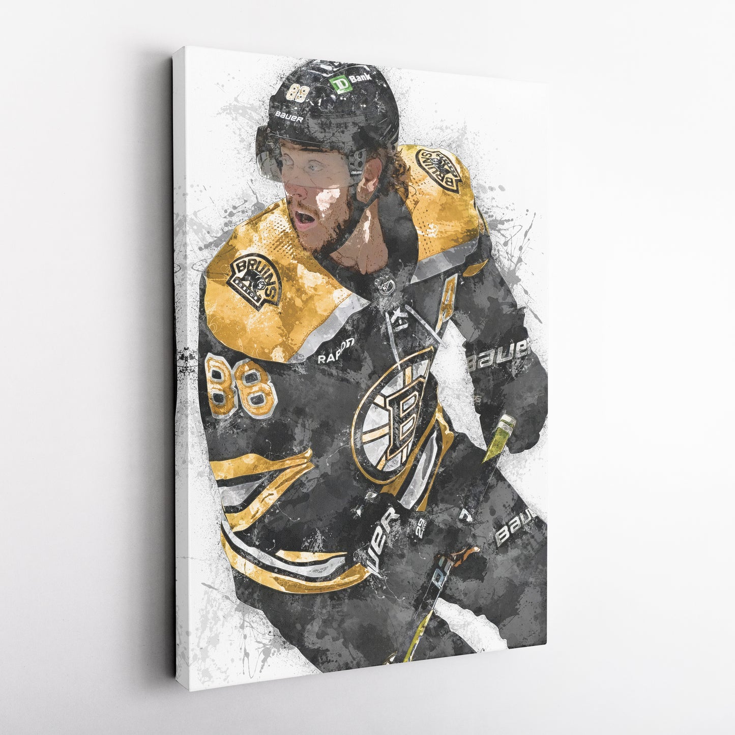 David Pastrnak Canvas Art – Boston Bruins Wall Decor