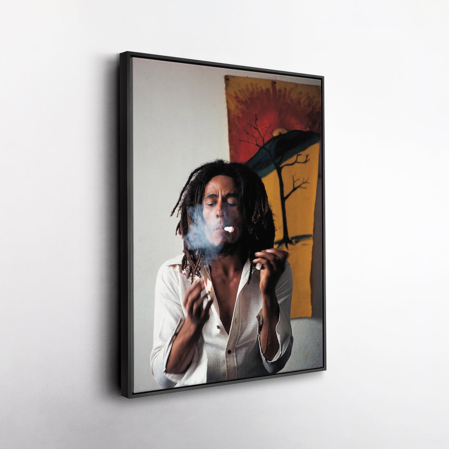 Bob Marley Smoking Canvas – Reggae Wall Art for Home Decor