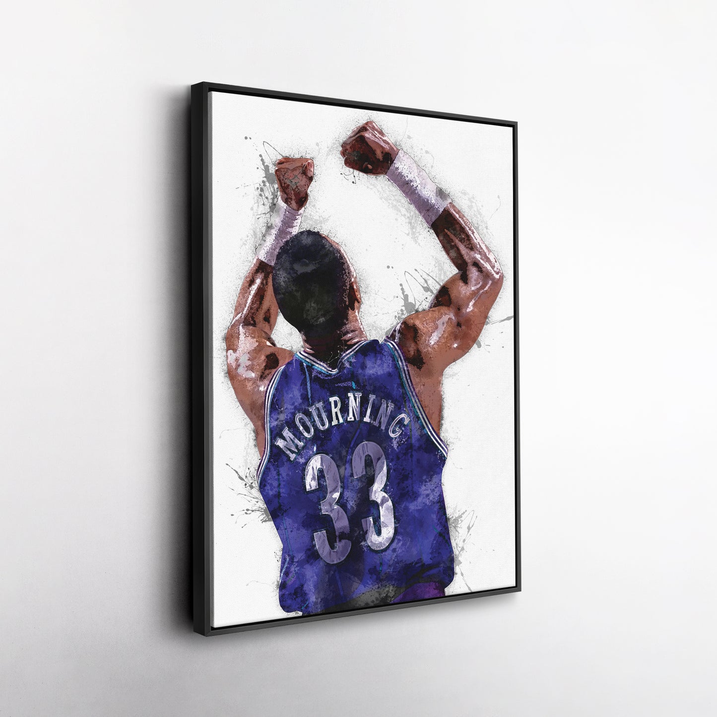 Alonzo Mourning Canvas Art – Charlotte Hornets Wall Decor