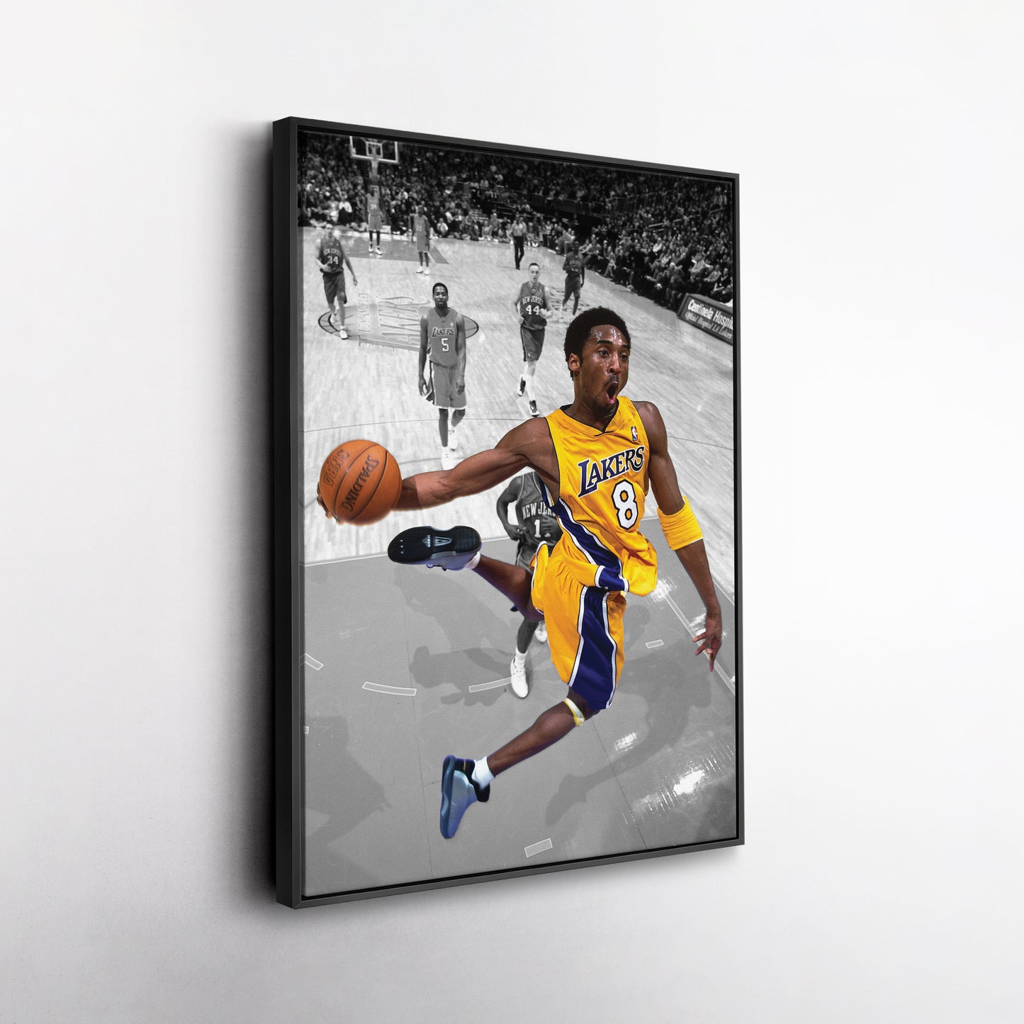 Kobe Bryant Lakers Dunking Canvas Wall Art Decor - NBA Slam Dunk Poster