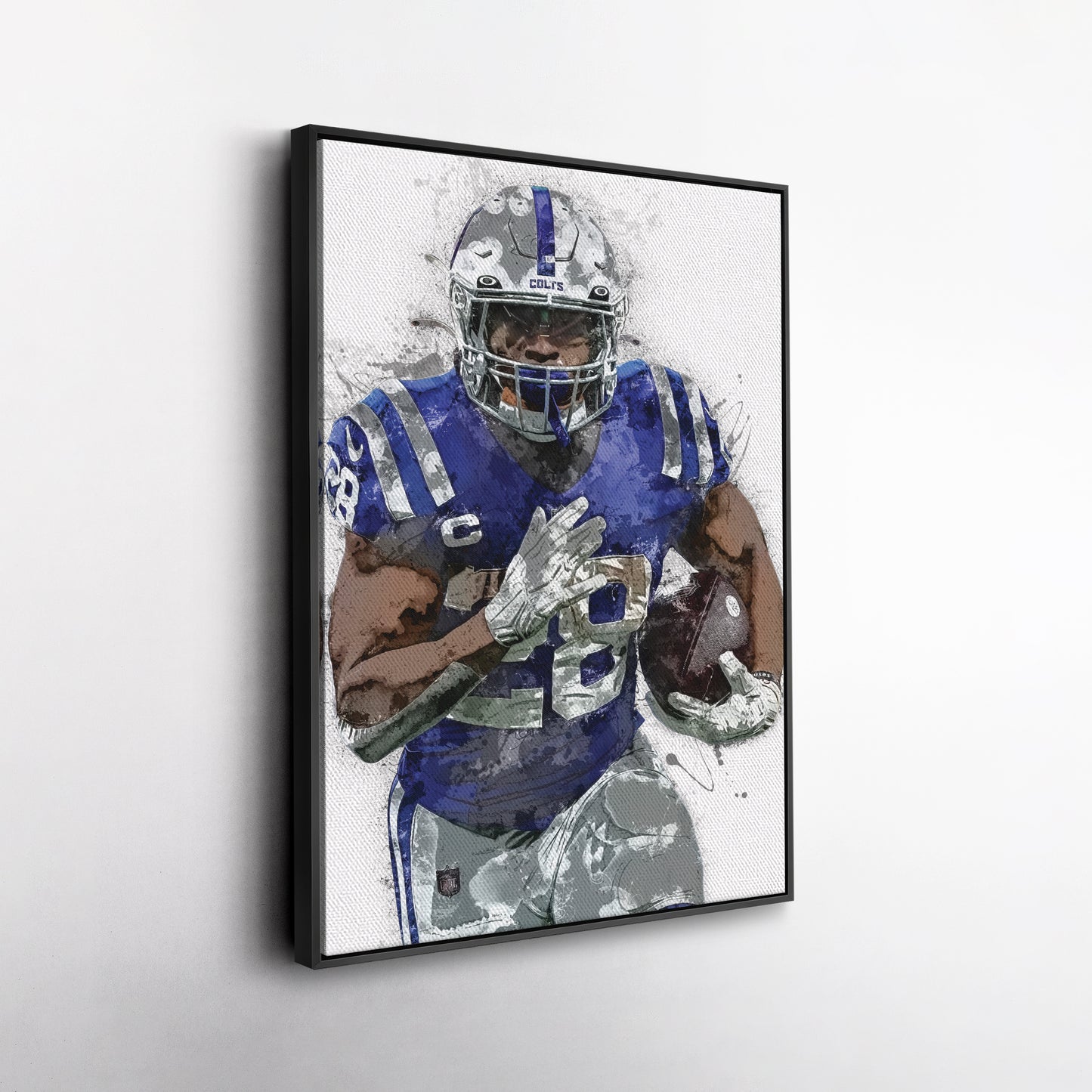 Jonathan Taylor Canvas Art – Indianapolis Colts Wall Decor