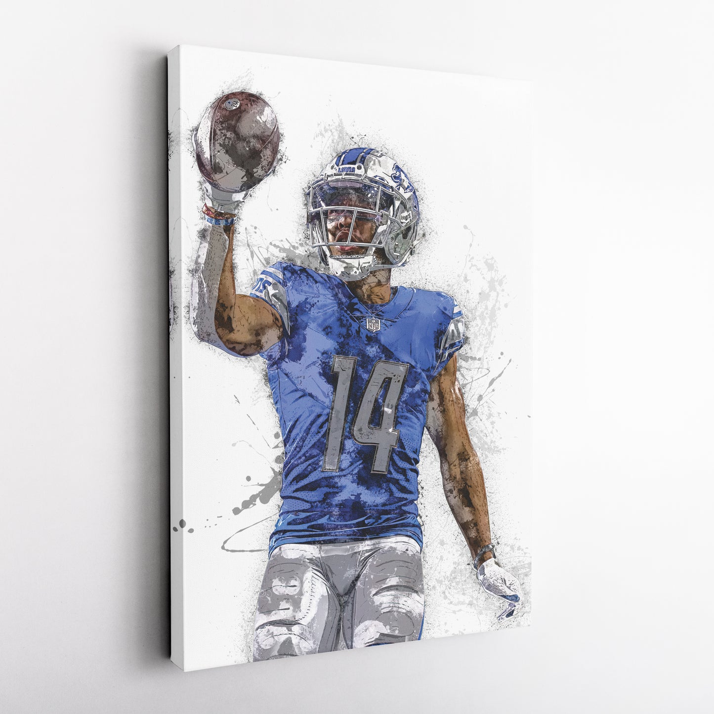 Amon-Ra St. Brown Canvas Art – Detroit Lions Wall Decor