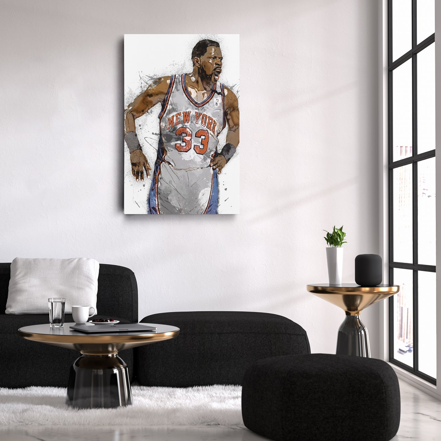 Patrick Ewing Canvas Art – New York Knicks Wall Decor