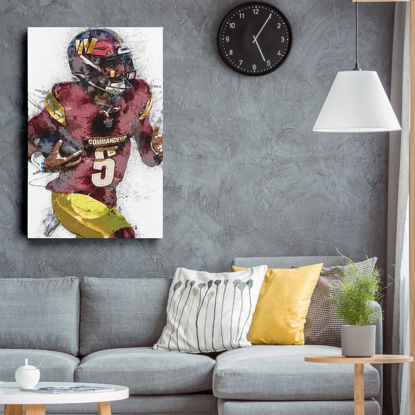 Jayden Daniels Canvas Art – Washington Commanders Wall Decor