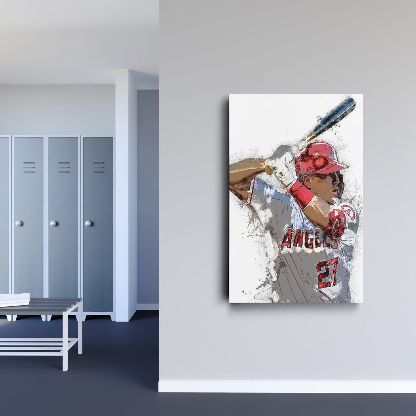 Mike Trout Canvas Art – Los Angeles Angels Wall Decor